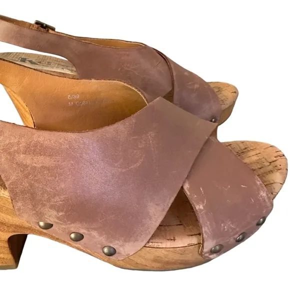 Kork Ease | Leather Buckle Studded Sandals Size 8