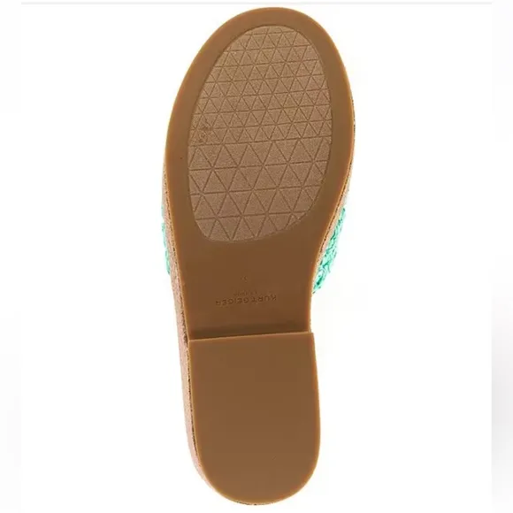 Kurt Geiger London Women’s 40.5 Eagle Green Crochet Cork Slide Sandals