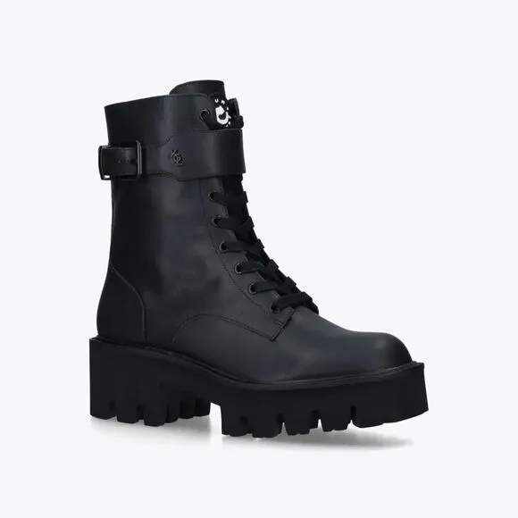 KURT GEIGER LONDON RECYCLED WOLF MOTO BOOTS size 40