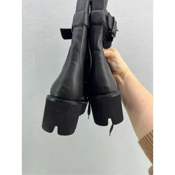 KURT GEIGER LONDON RECYCLED WOLF MOTO BOOTS size 40
