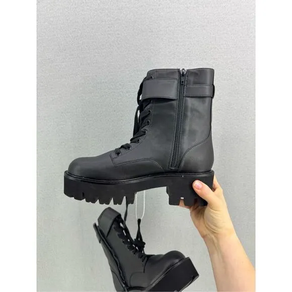 KURT GEIGER LONDON RECYCLED WOLF MOTO BOOTS size 40