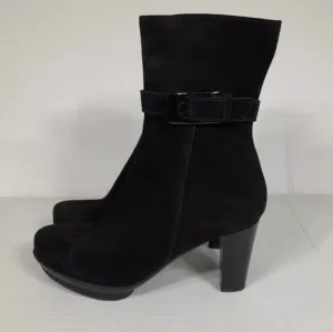 LA CANADIENNE Beverley WATERPROOF SUEDE MID CALF PLATFORM‎ BOOTS SZ 11 BLACK