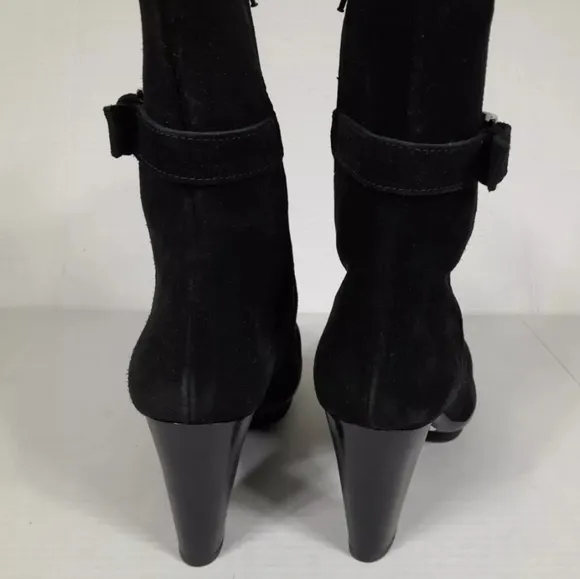LA CANADIENNE Beverley WATERPROOF SUEDE MID CALF PLATFORM‎ BOOTS SZ 11 BLACK