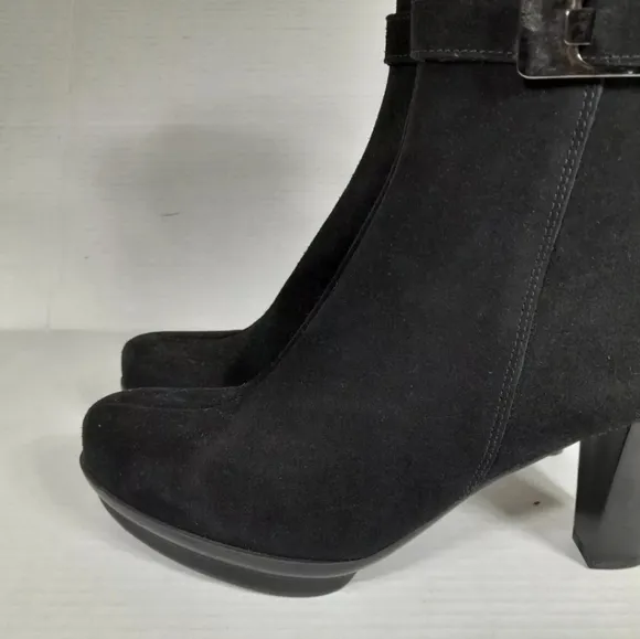 LA CANADIENNE Beverley WATERPROOF SUEDE MID CALF PLATFORM‎ BOOTS SZ 11 BLACK
