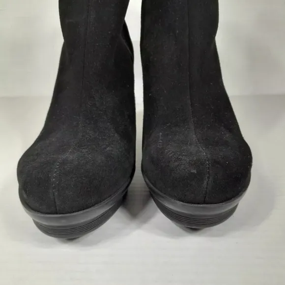 LA CANADIENNE Beverley WATERPROOF SUEDE MID CALF PLATFORM‎ BOOTS SZ 11 BLACK