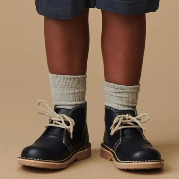 La Coqueta Kids Little Boy Navy Nappa Leather Desert Chukka Boots EUC Size 28