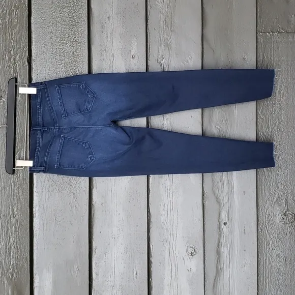 L'AGENCE El Matador High Rise Slim Raw Hem Crop Jeans Anchor Blue sz 26 Women's
