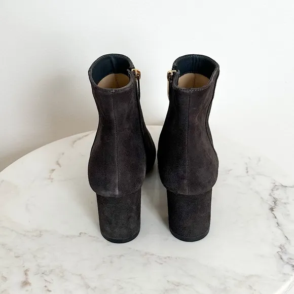 L'AGENCE NEW Jeanne Block Heel Bootie Charcoal Gray Pointed Toe Size 11 41