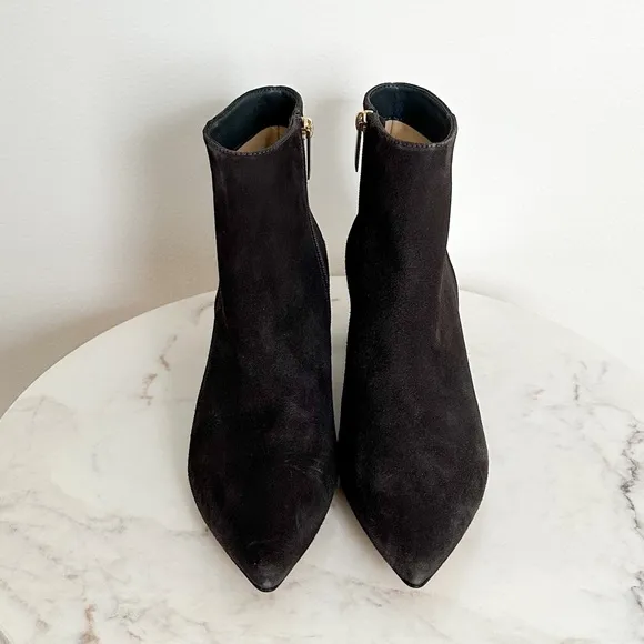L'AGENCE NEW Jeanne Block Heel Bootie Charcoal Gray Pointed Toe Size 11 41