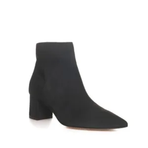 L'AGENCE NEW Jeanne Block Heel Bootie Charcoal Gray Pointed Toe Size 8.5 38.5 EU
