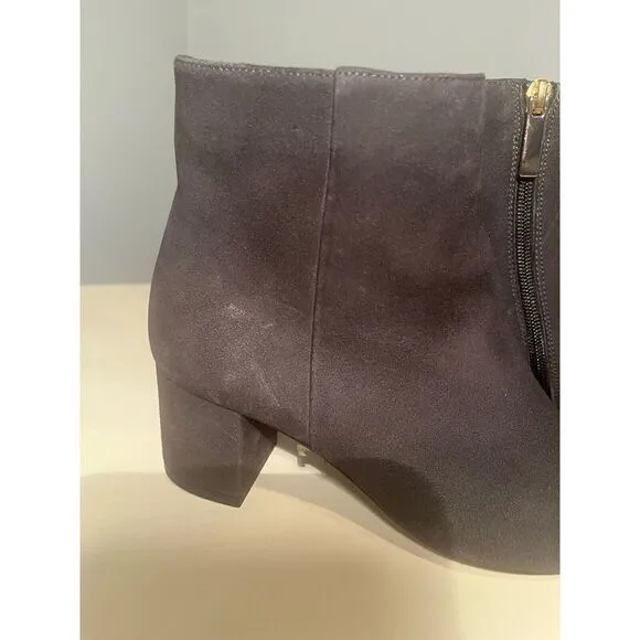 L'Agence Women Jeanne II Pointed Toe Graphite Suede Bootie Size 6