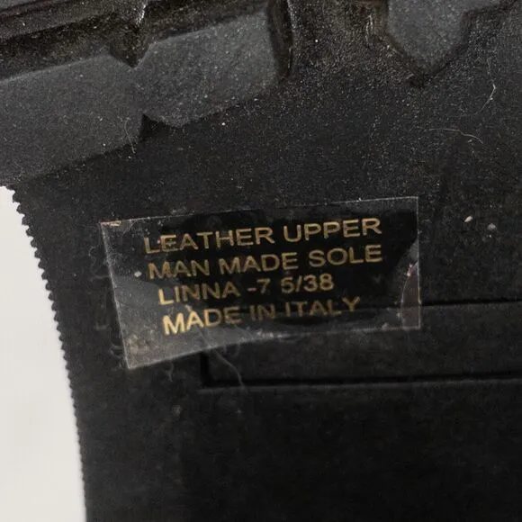 Lamica Chelsea Black Leather Italian Chunky Sole Boots EU 38 Women’s Size 7