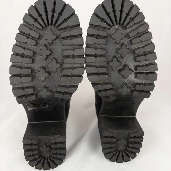 Lamica Chelsea Black Leather Italian Chunky Sole Boots EU 38 Women’s Size 7