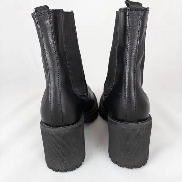 Lamica Chelsea Black Leather Italian Chunky Sole Boots EU 38 Women’s Size 7
