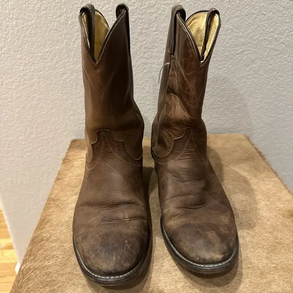 Laredo 28-2104 Dirty Brown Mechanic Trucker Boots sz 9 EE  (S1699)