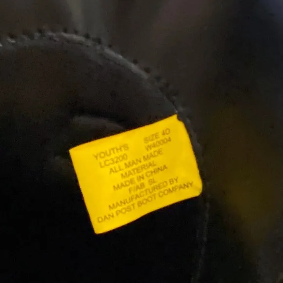 Laredo‎ LC3200 Youth Pointed Toe Leather Black Western Boots Size 4 D