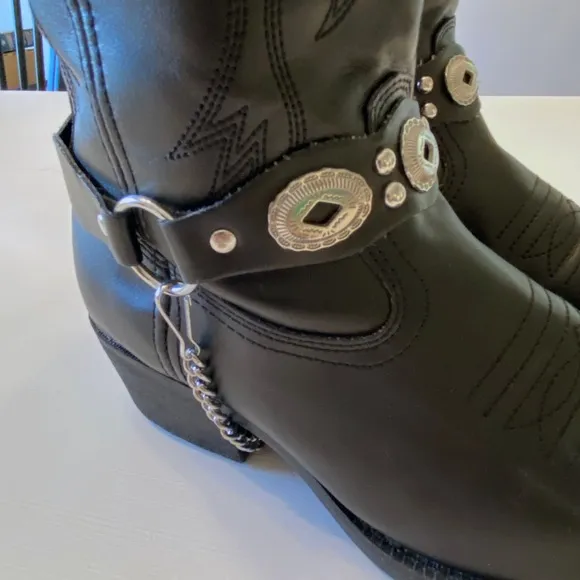 Laredo‎ LC3200 Youth Pointed Toe Leather Black Western Boots Size 4 D