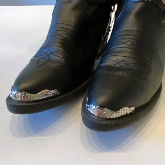 Laredo‎ LC3200 Youth Pointed Toe Leather Black Western Boots Size 4 D
