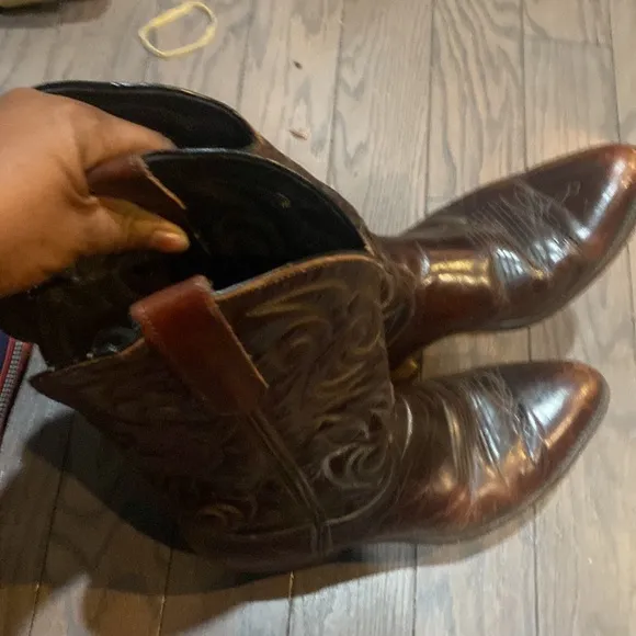 Laredo Men’s 11.5 D Leather Pointed Toe Cowboy Boots