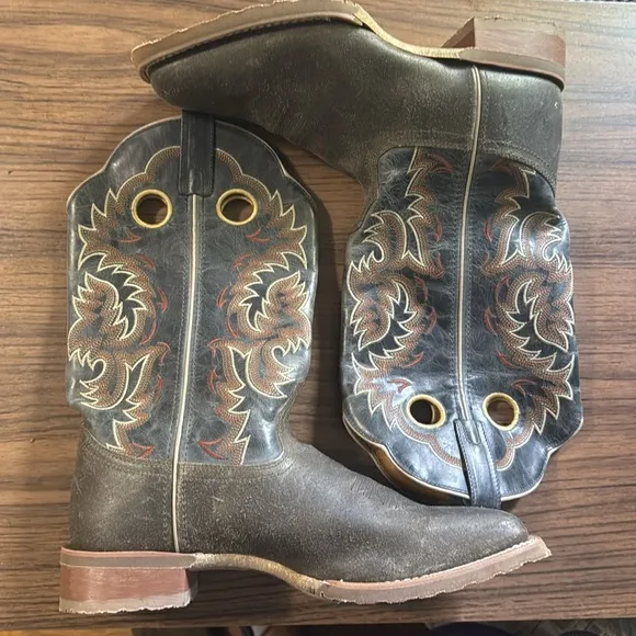 Laredo Men's Summit Western Leather Cowboy Boots - Gray
