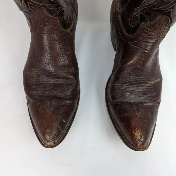 Laredo Vintage Mens 10 D Leather Western Cowboy Boots  Pointed Toe Embroidered