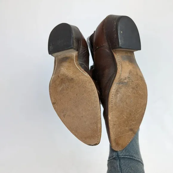 Laredo Vintage Mens 10 D Leather Western Cowboy Boots  Pointed Toe Embroidered