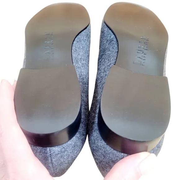 LAUREN RALPH LAUREN Signature Monogram Charcoal Smoking Loafer Loafers Flats NEW