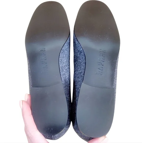 LAUREN RALPH LAUREN Signature Monogram Charcoal Smoking Loafer Loafers Flats NEW