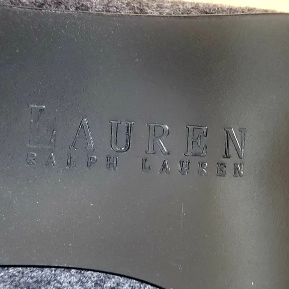 LAUREN RALPH LAUREN Signature Monogram Charcoal Smoking Loafer Loafers Flats NEW