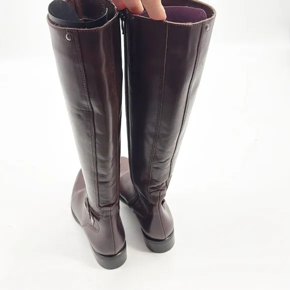 Lavorazione Artigiana Leather Riding Boots Size 7.5 Brown side Buckle