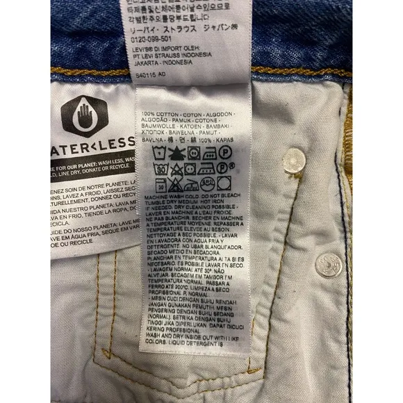 Levis 501 Logo Drawstring Denim Button-fly Shorts