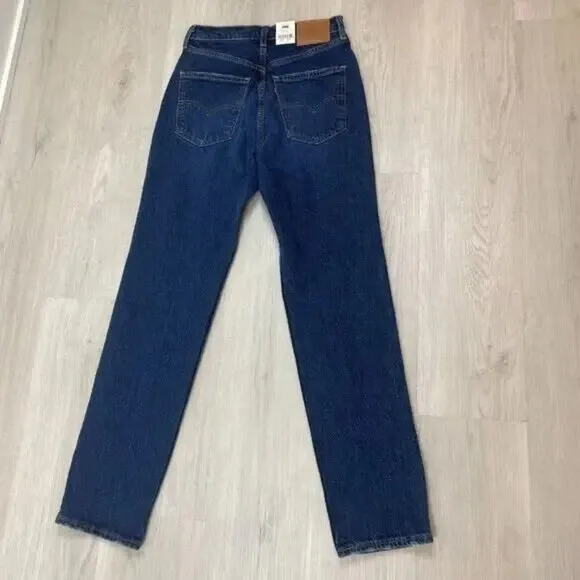 Levis 70s High Slim Straight Jeans Womens 26X29 Dark Wash A08980015