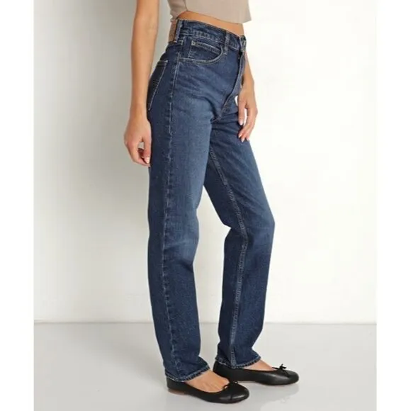 Levis 70s High Slim Straight Jeans Womens 26X29 Dark Wash A08980015