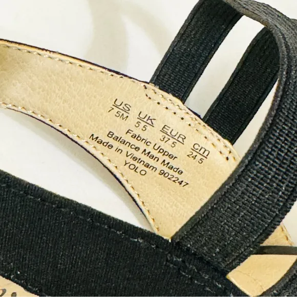 LifeStride Wedge Gorgeous Black Sandals Sz 7.5 NWT