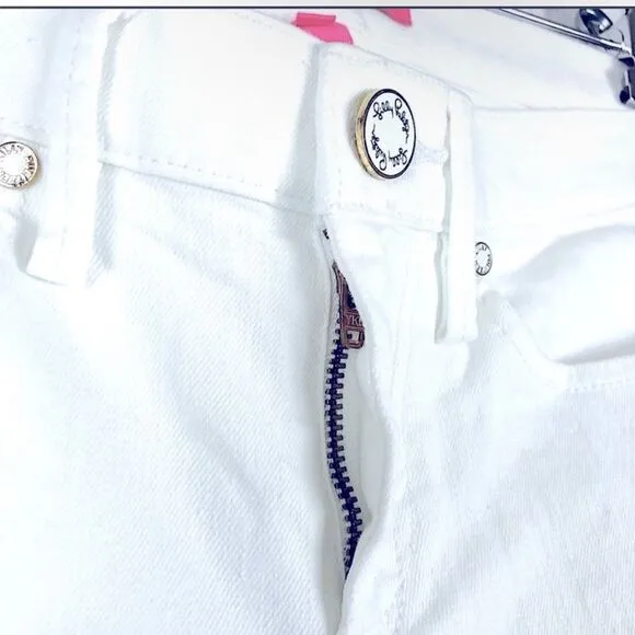 Lilly Pulitzer Jeans White South Ocean LaceTrim Crop 2 NWOT