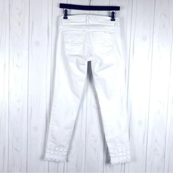 Lilly Pulitzer Jeans White South Ocean LaceTrim Crop 2 NWOT