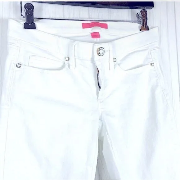 Lilly Pulitzer Jeans White South Ocean LaceTrim Crop 2 NWOT