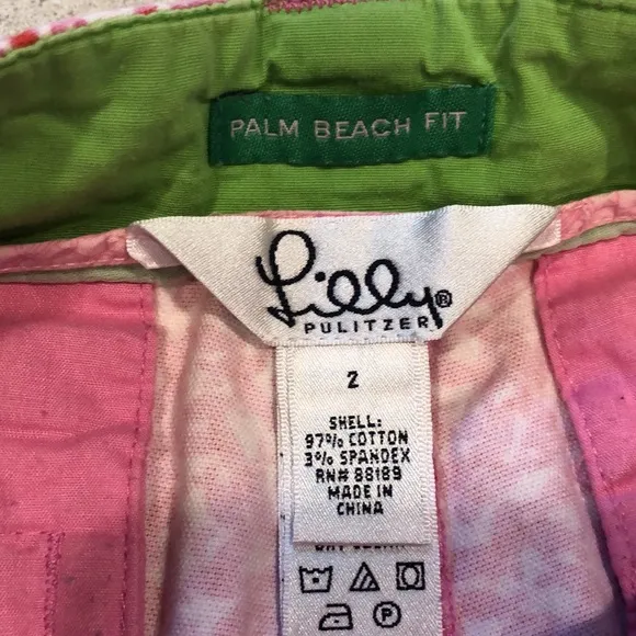 LILLY PULITZER PALM BEACH FIT SHORTS PINK SIZE 2