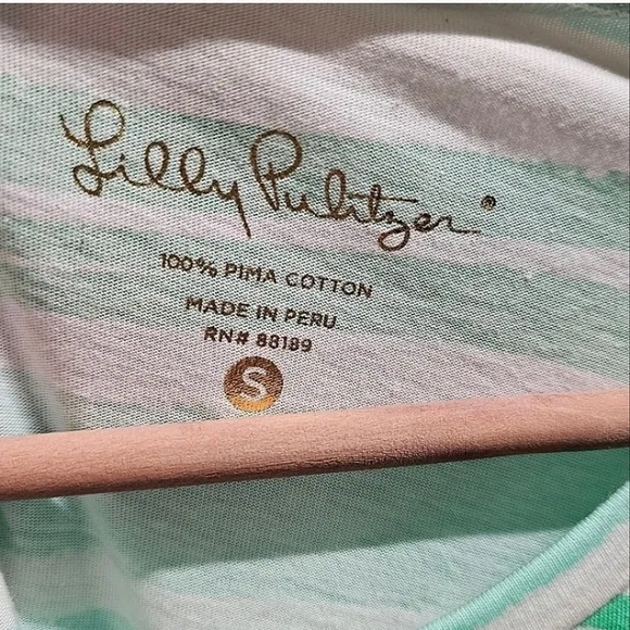 Lilly Pulitzer Striped Dress Sz Small Green and Blue Coastal Preppy Vacation