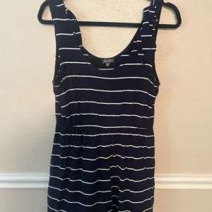 Lily and Rose Navy and White Striped Sleeveless mini summer dress