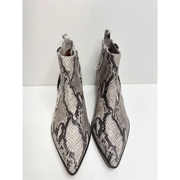 Linea Paolo Boots Size 5 Leather Snake Print Pointed Toe Booties New