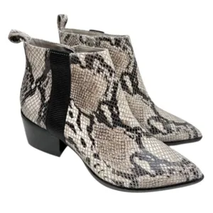 Linea Paolo Boots Size 5 Leather Snake Print Pointed Toe Booties New