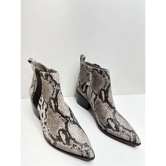 Linea Paolo Boots Size 5 Leather Snake Print Pointed Toe Booties New