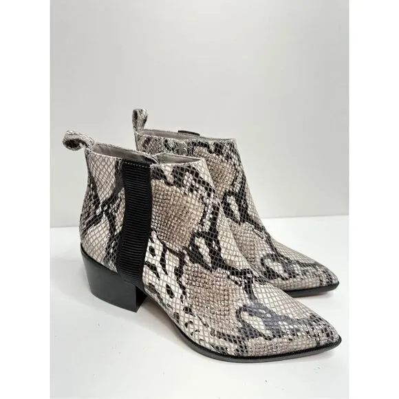 Linea Paolo Boots Size 5 Leather Snake Print Pointed Toe Booties New
