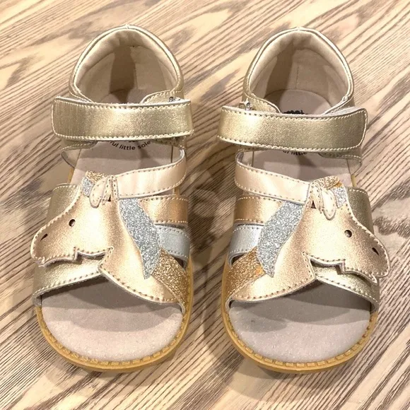 Livie &amp; Luca Leather Toddler 12 Unicorn Sandals