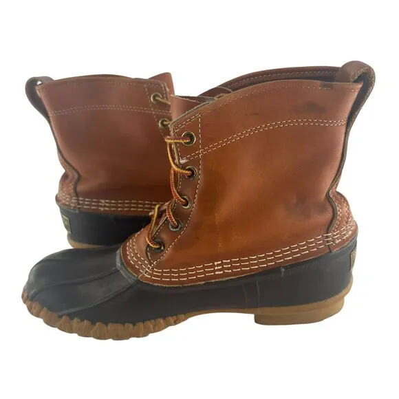 LL Bean Boots Mens 8 Bean Boots Leather Unlined Waterproof Duck Classic USA