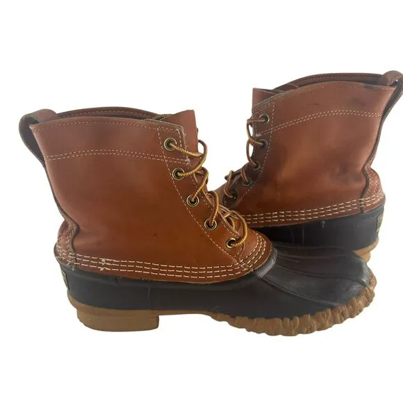LL Bean Boots Mens 8 Bean Boots Leather Unlined Waterproof Duck Classic USA
