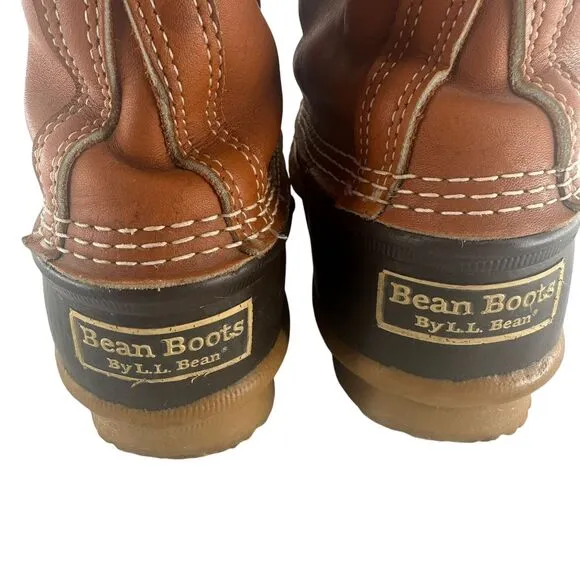 LL Bean Boots Mens 8 Bean Boots Leather Unlined Waterproof Duck Classic USA