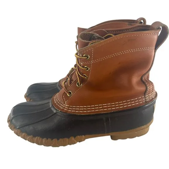 LL Bean Boots Mens 8 Bean Boots Leather Unlined Waterproof Duck Classic USA