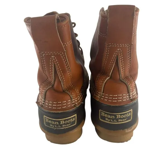 LL Bean Boots Mens 8 Bean Boots Leather Unlined Waterproof Duck Classic USA